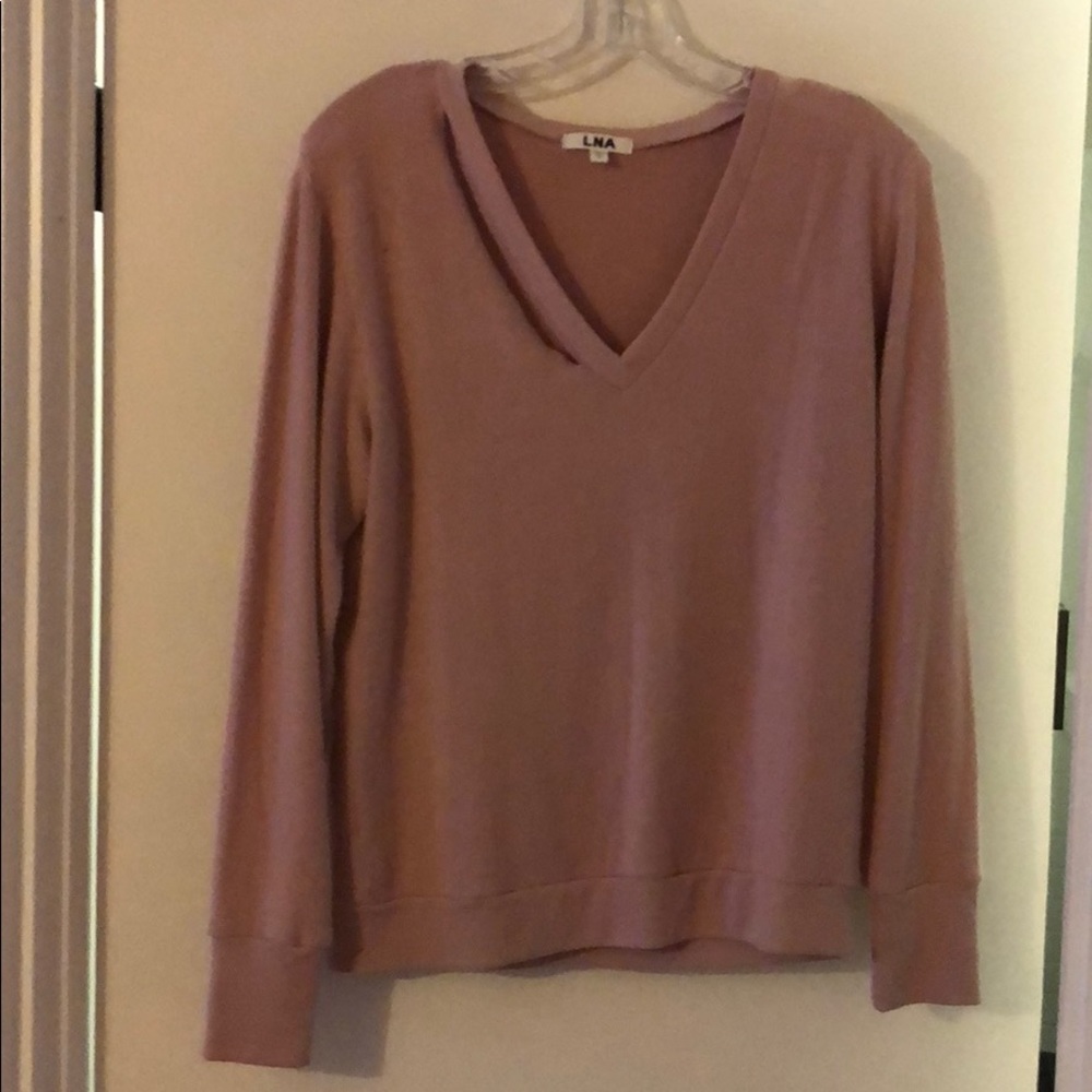 Super soft pink v-neck sweater